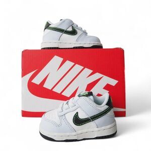 Nike Dunk Low TD 'Grey Green Strike' Sneakers FB9107-107 Infant 2C
